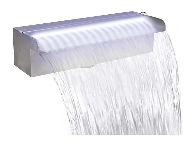 Fontaine rectangulaire de piscine avec LED Inox 30 cm FR369350