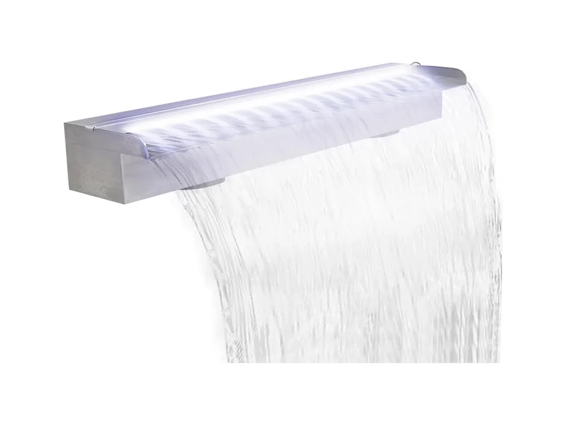 Lame d'eau rectangulaire à LED 90 cm en acier inoxydable pour piscine FR626075