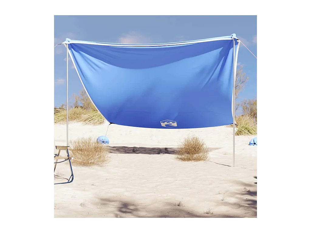 Auvent de plage avec ancres de sable bleu 304x300 cm FR616805