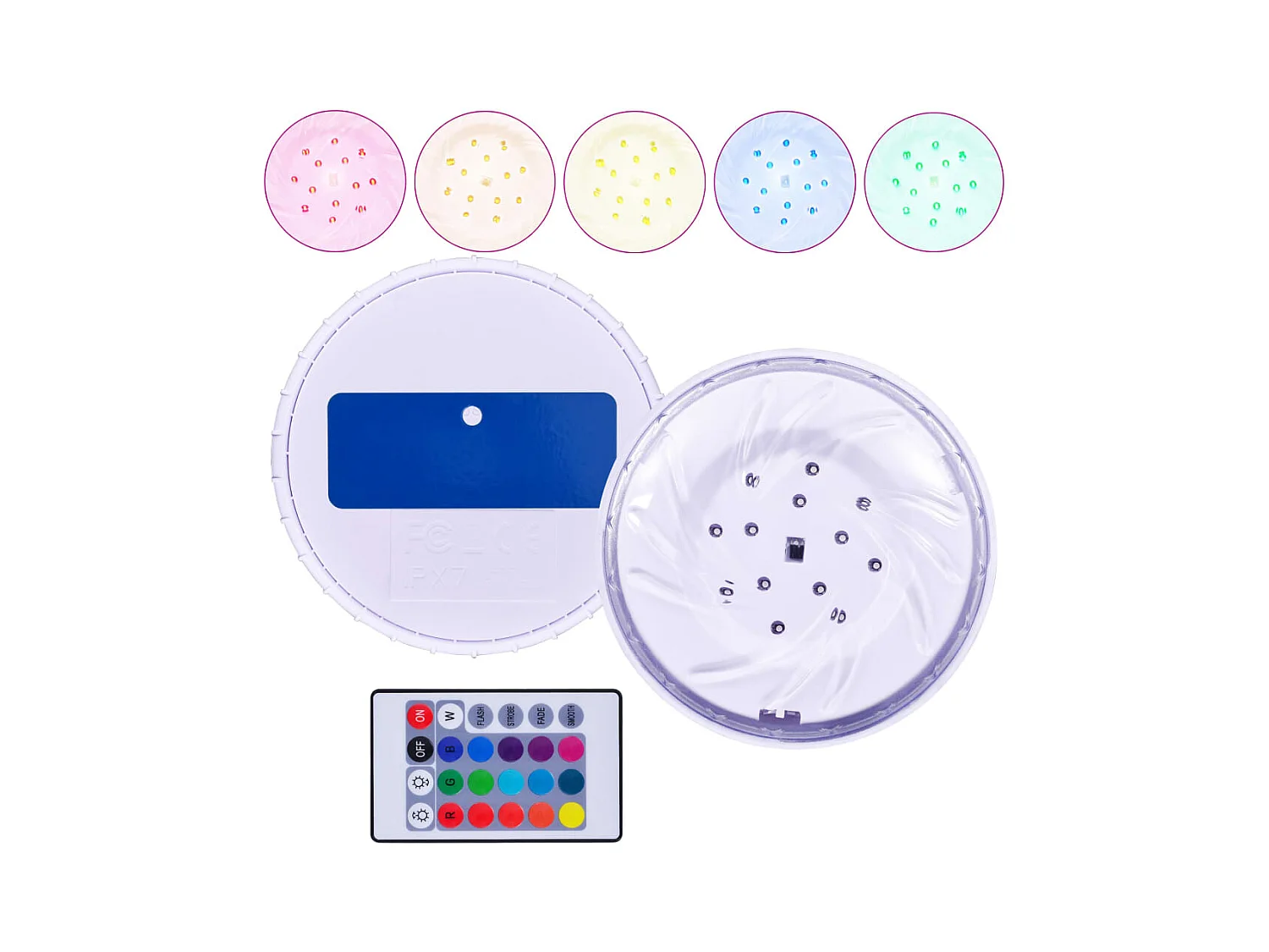 Lámpara LED sumergible flotante piscina con mando multicolor ES721650