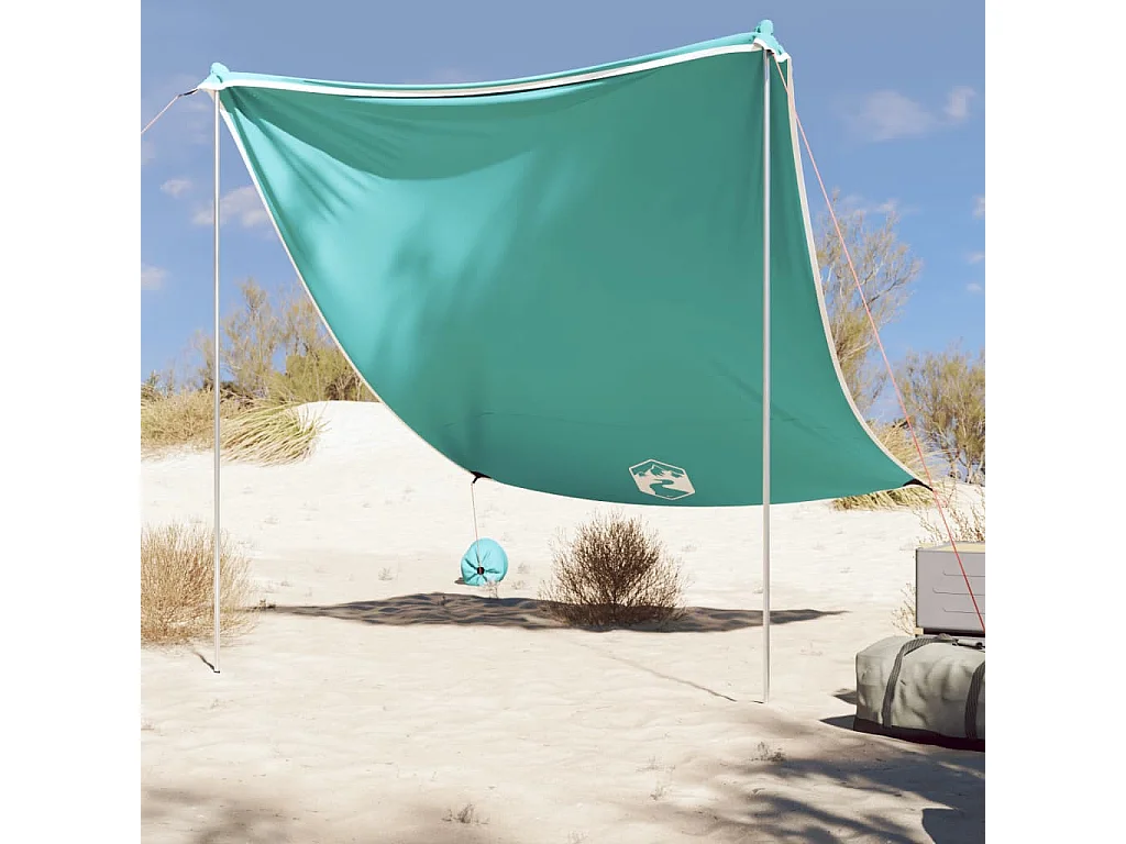 Auvent de plage avec ancres de sable vert 214x236 cm FR569740