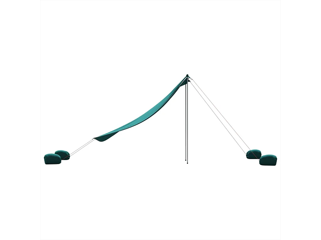 Auvent de plage avec ancres de sable vert 214x236 cm FR569740