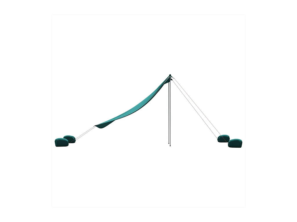 Toldo de playa con anclas de arena verde 214x236 cm ES542010