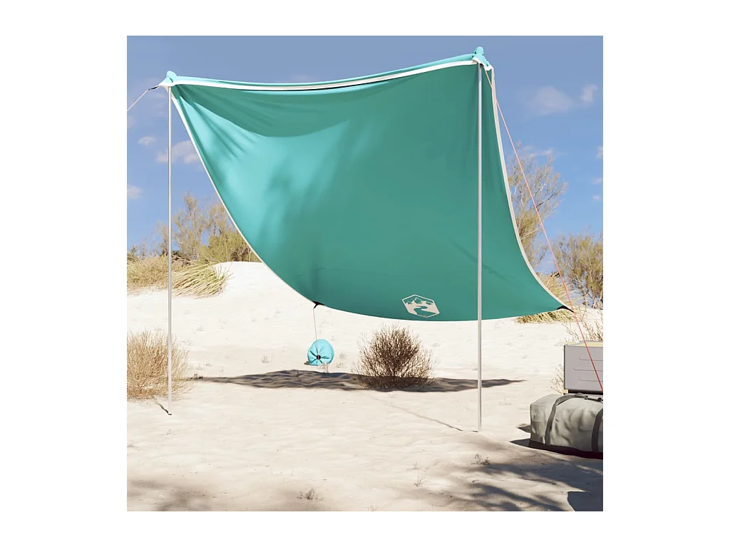 Toldo de playa con anclas de arena verde 214x236 cm ES542010