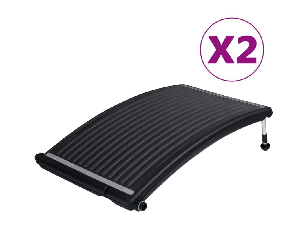 Painéis de aquecimento solar curvos p/ piscina 2 pcs 110x65 cm PT310391
