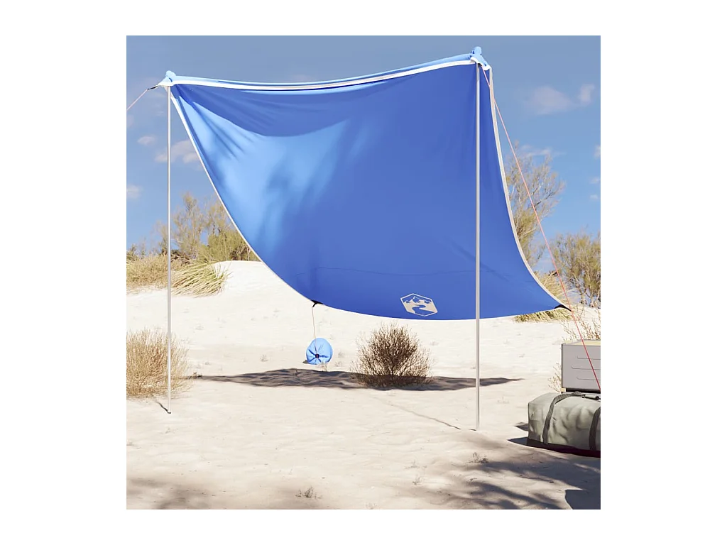 Auvent de plage avec ancres de sable bleu 214x236 cm FR818201