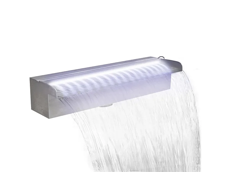 Lame d'eau rectangulaire à LED 45 cm en acier inoxydable pour piscine FR820843