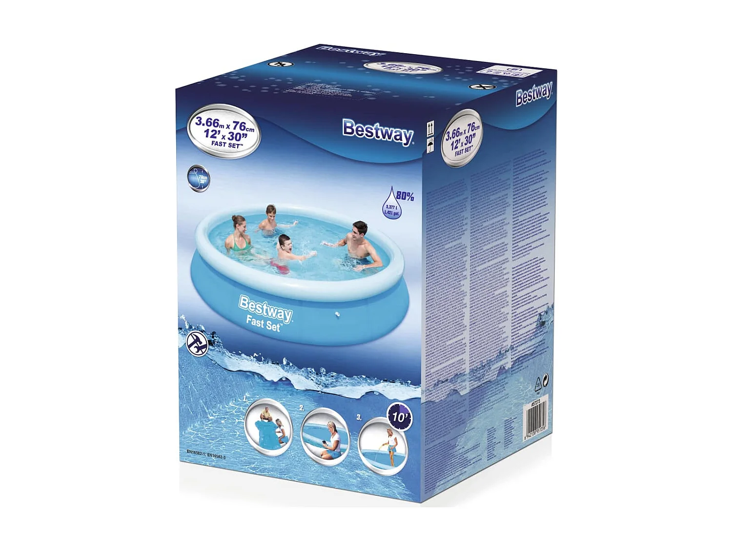 Fast Set Piscina insuflável redonda 366x76 cm 57273 PT934054