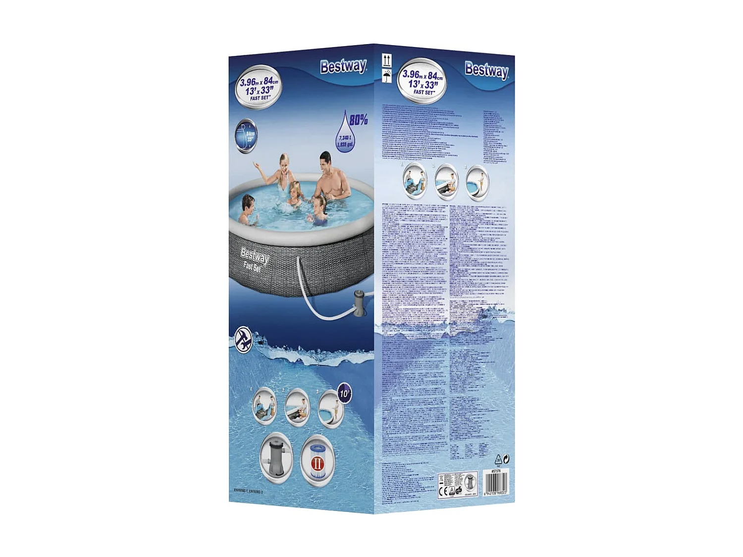 Juego de piscina inflable Fast Set con bomba 396x84 cm ES413351