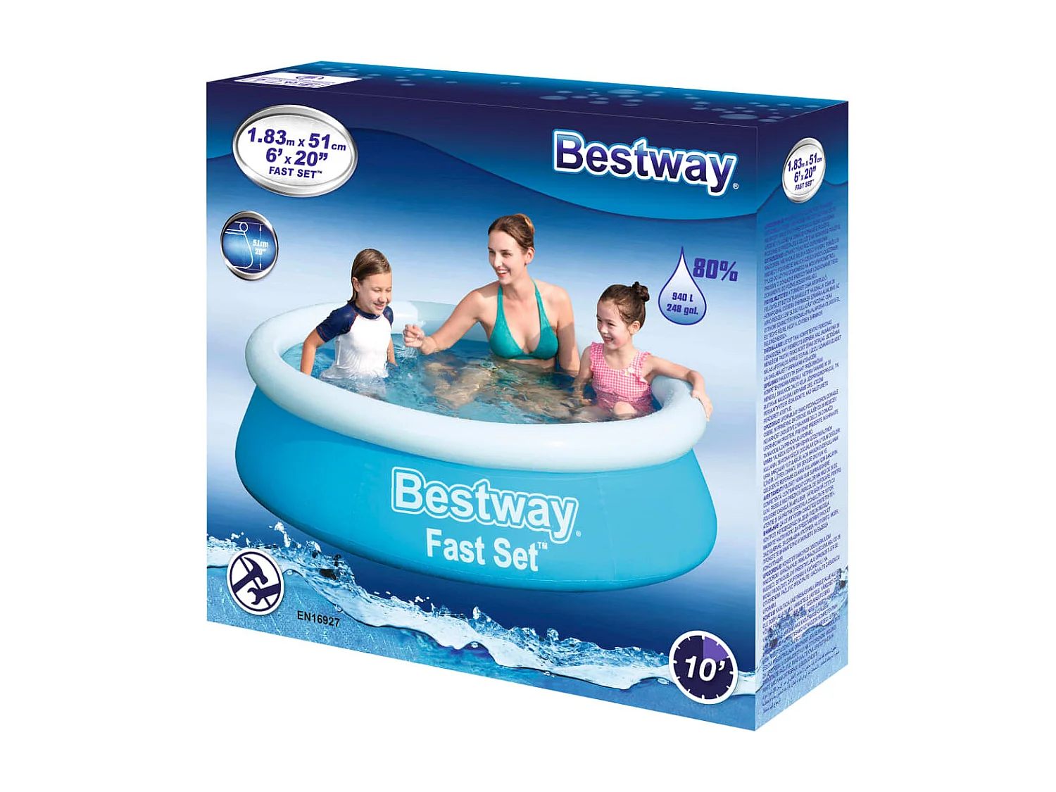 Piscine gonflable Fast Set ronde 183x51 cm bleu FR323750