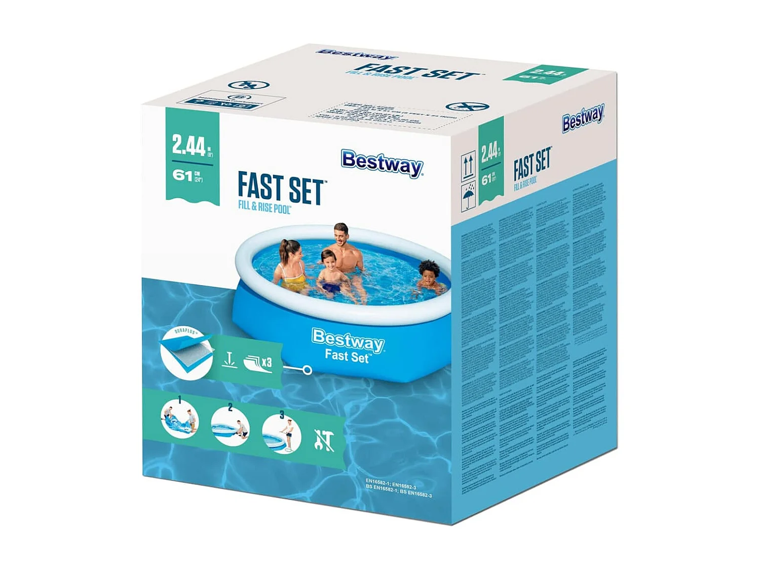 Piscina insuflável redonda Fast Set 244x66 cm 57265 PT440191