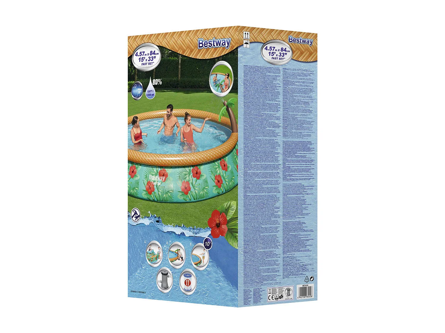 Ensemble de piscine gonflable Paradise Palms 457x84 cm FR841462