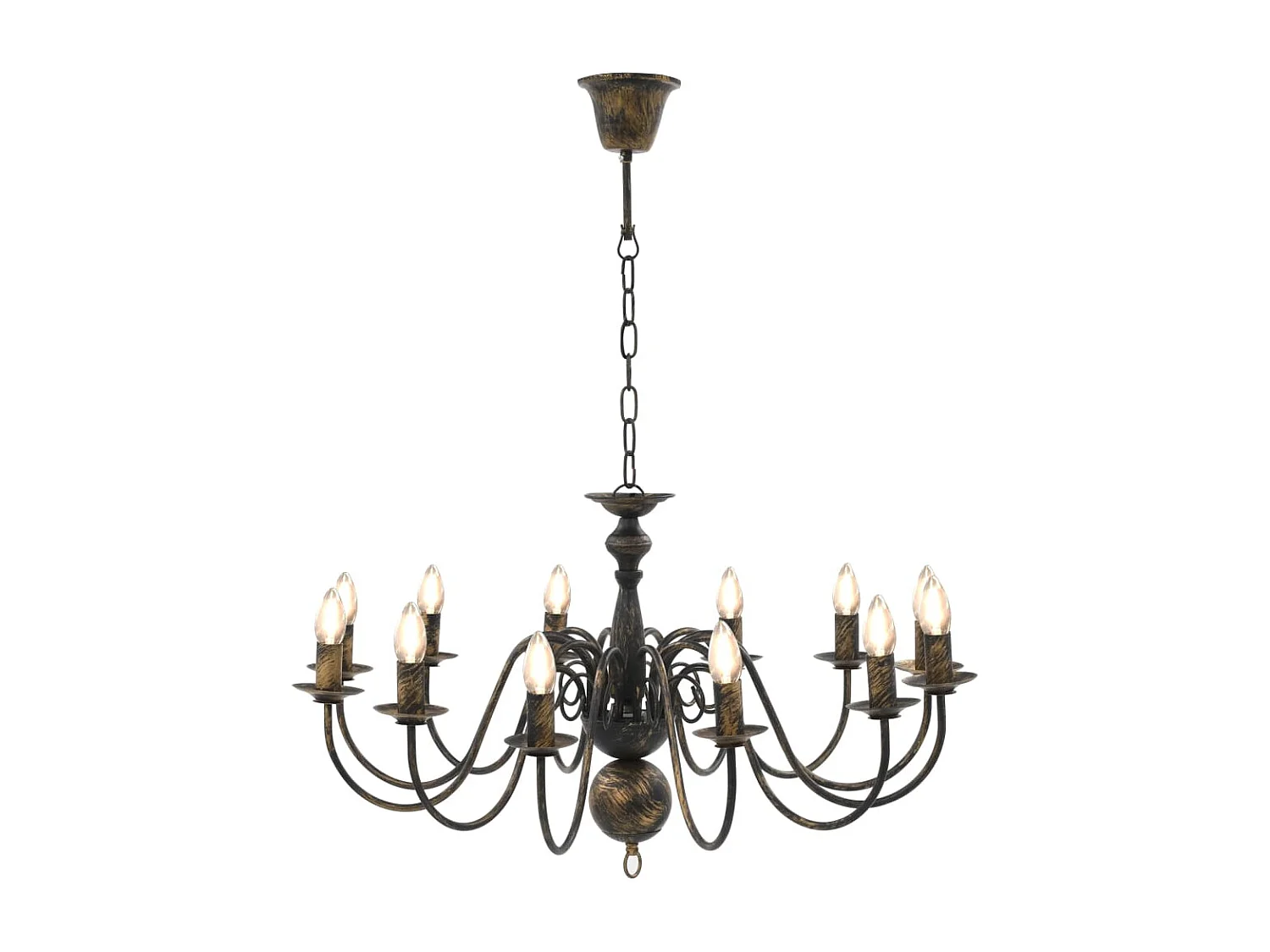 Lustre Noir antique 12 ampoules E14 FR786034