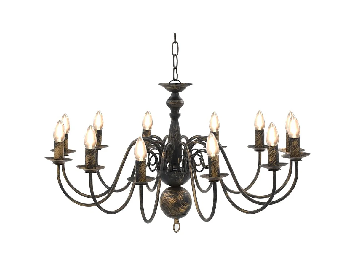 Lustre Noir antique 12 ampoules E14 FR786034