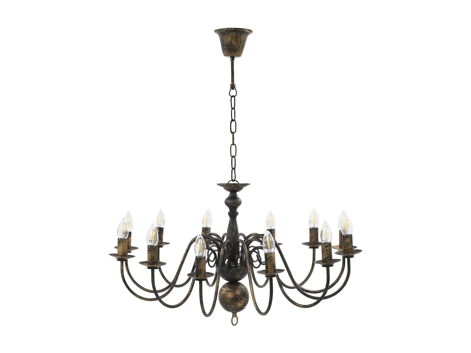 Lustre Noir antique 12 ampoules E14 FR786034