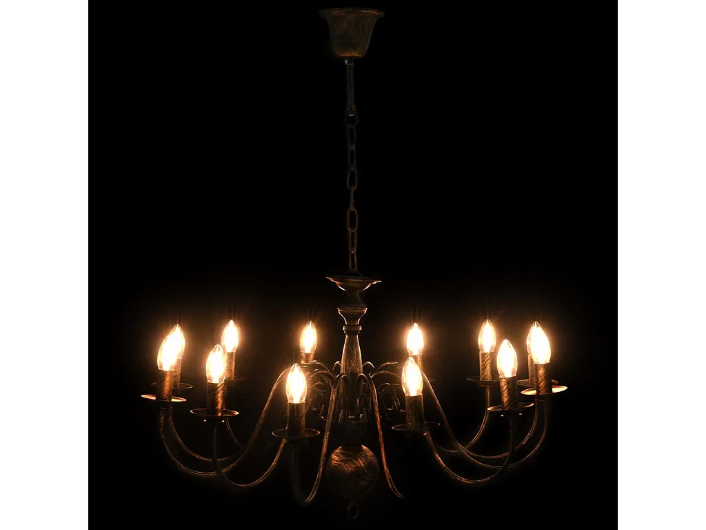 Lustre Noir antique 12 ampoules E14 FR786034
