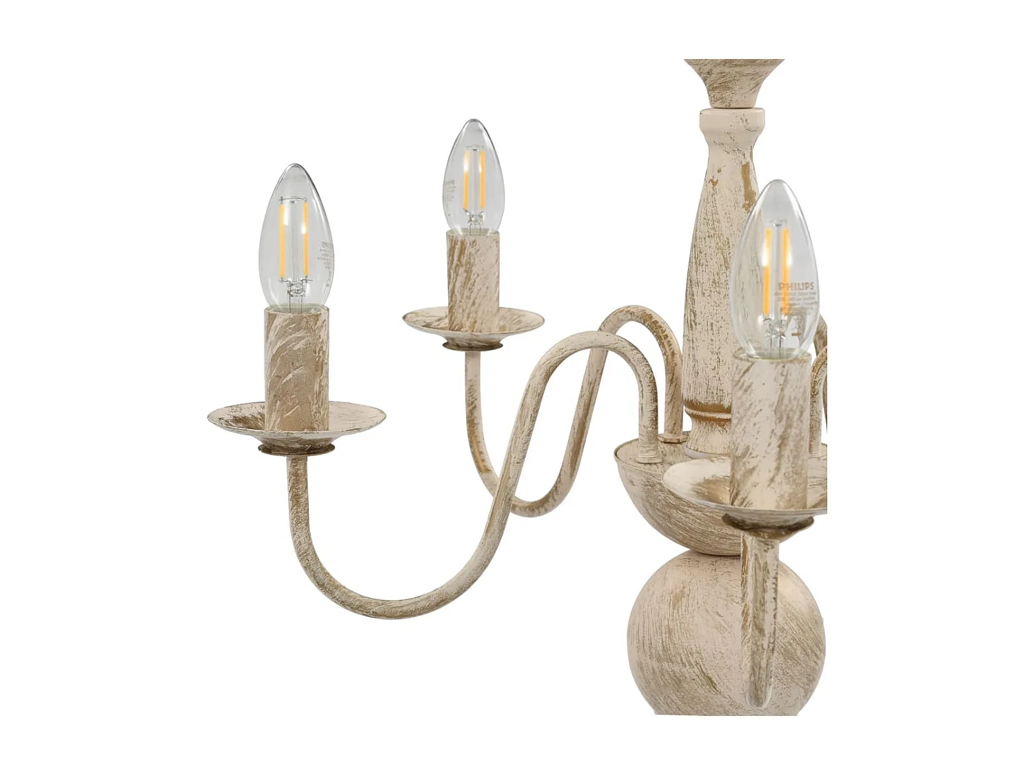 Lustre Blanc antique 5 ampoules E14 FR429624