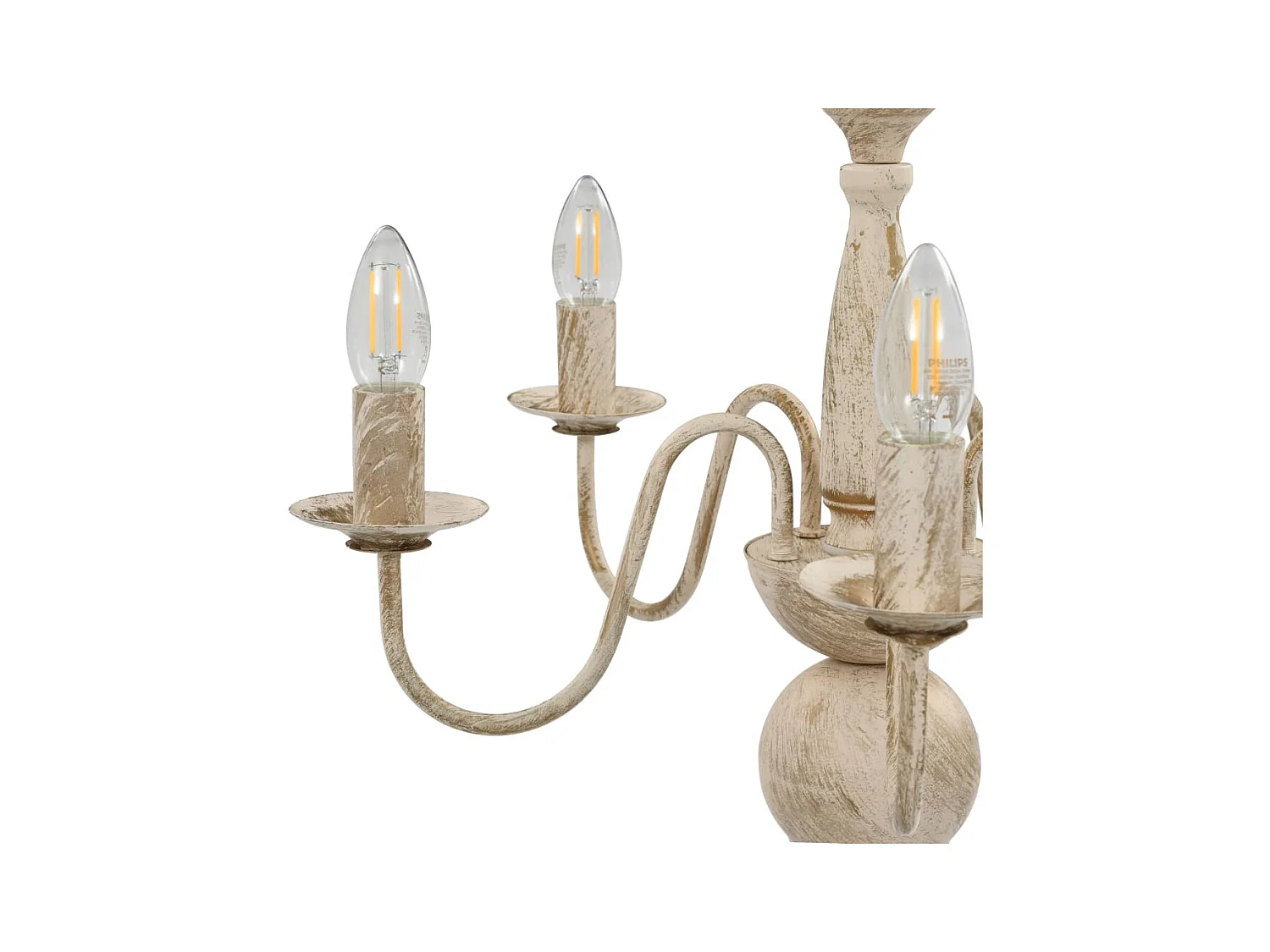 Lámpara de araña blanco antiguo 5 bombillas x E14 ES338946