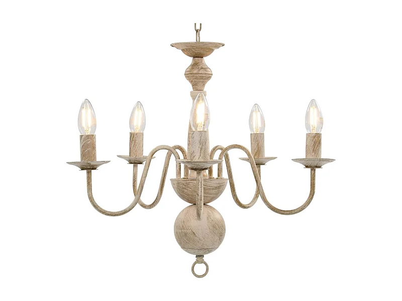 Kroonluchter 5xE14 antiekwit BE950827