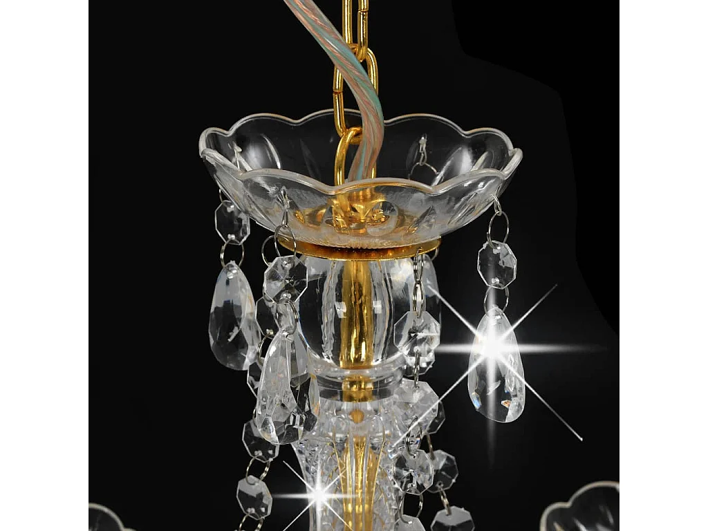 Lustre avec perles Doré Rond 3 x E14 FR291725