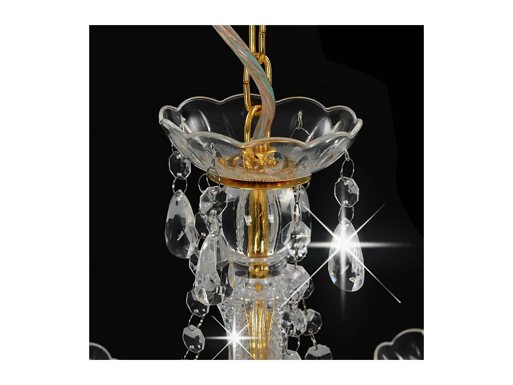 Lustre com contas redondo 3 x E14 dourado PT921076