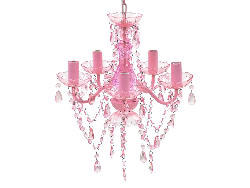 Lustre avec 5 ampoules Crystal rose FR853885