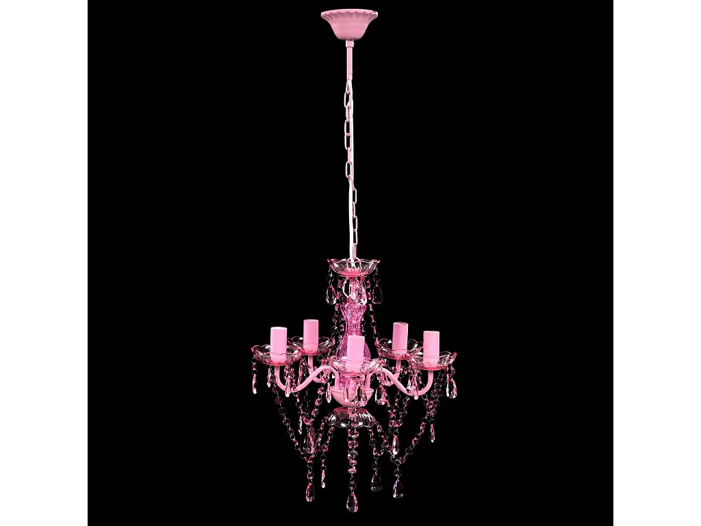 Lustre avec 5 ampoules Crystal rose FR853885