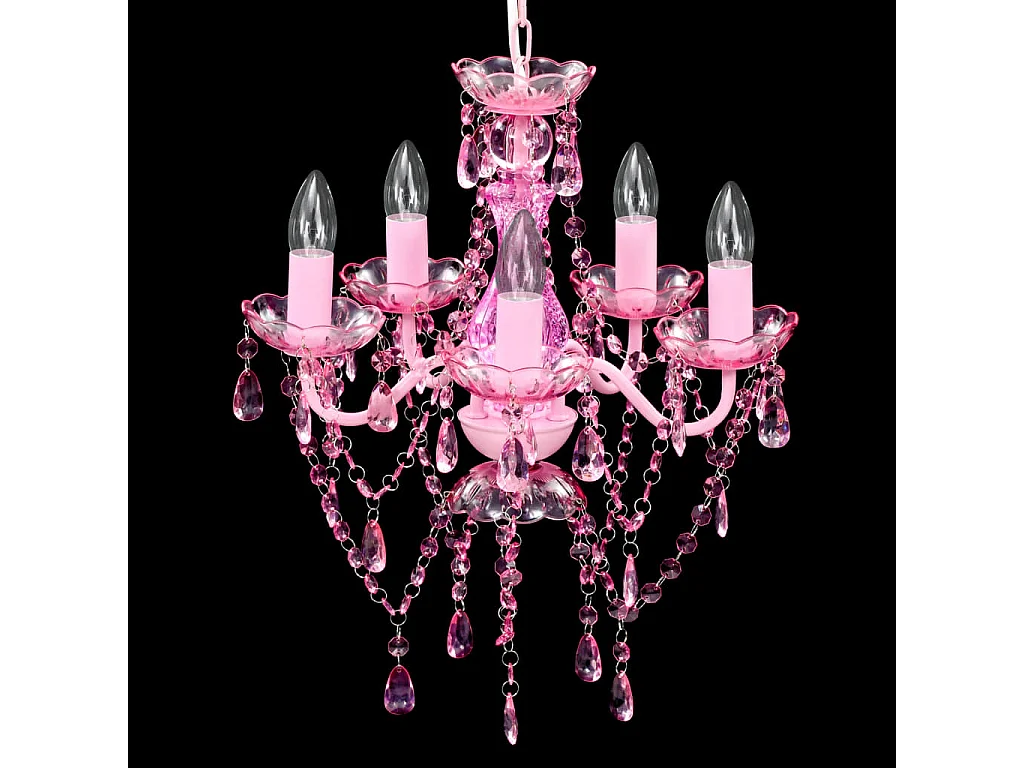 Lustre avec 5 ampoules Crystal rose FR853885