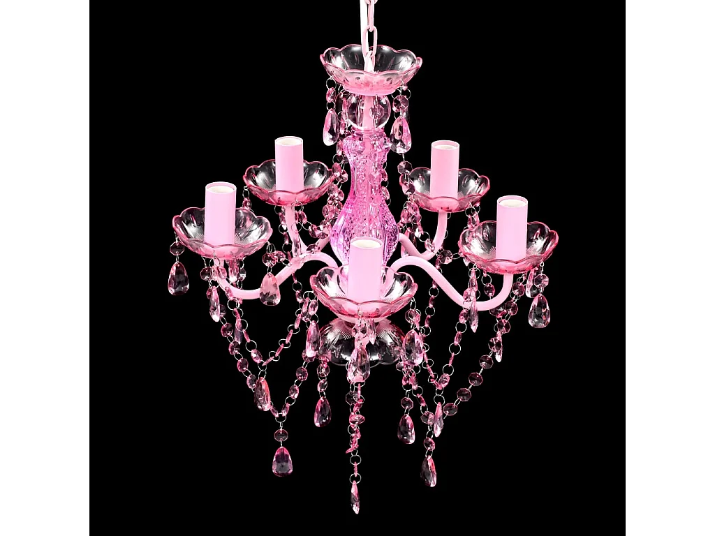 Lustre avec 5 ampoules Crystal rose FR853885
