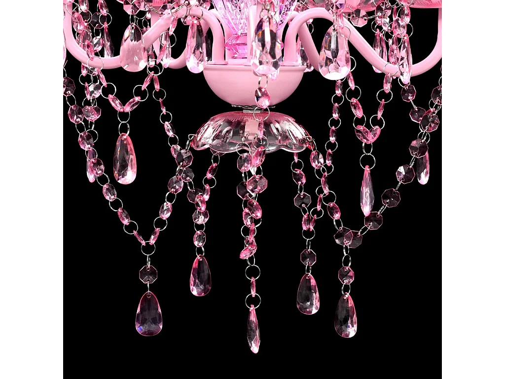 Lustre avec 5 ampoules Crystal rose FR853885