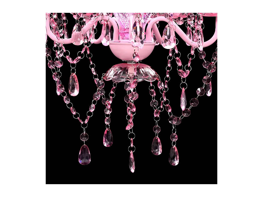 Krystallkrone 5 pærer rosa BE420327