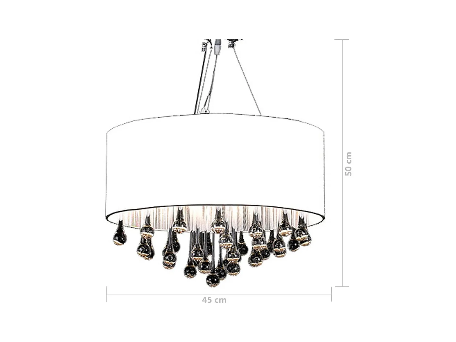 Lámpara colgante con 85 cristales blanca ES891634