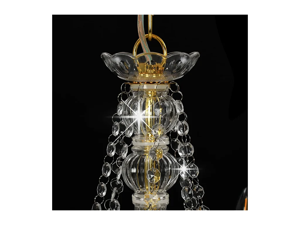 Kroonluchter met kralen 8xE14 goudkleurig BE957225