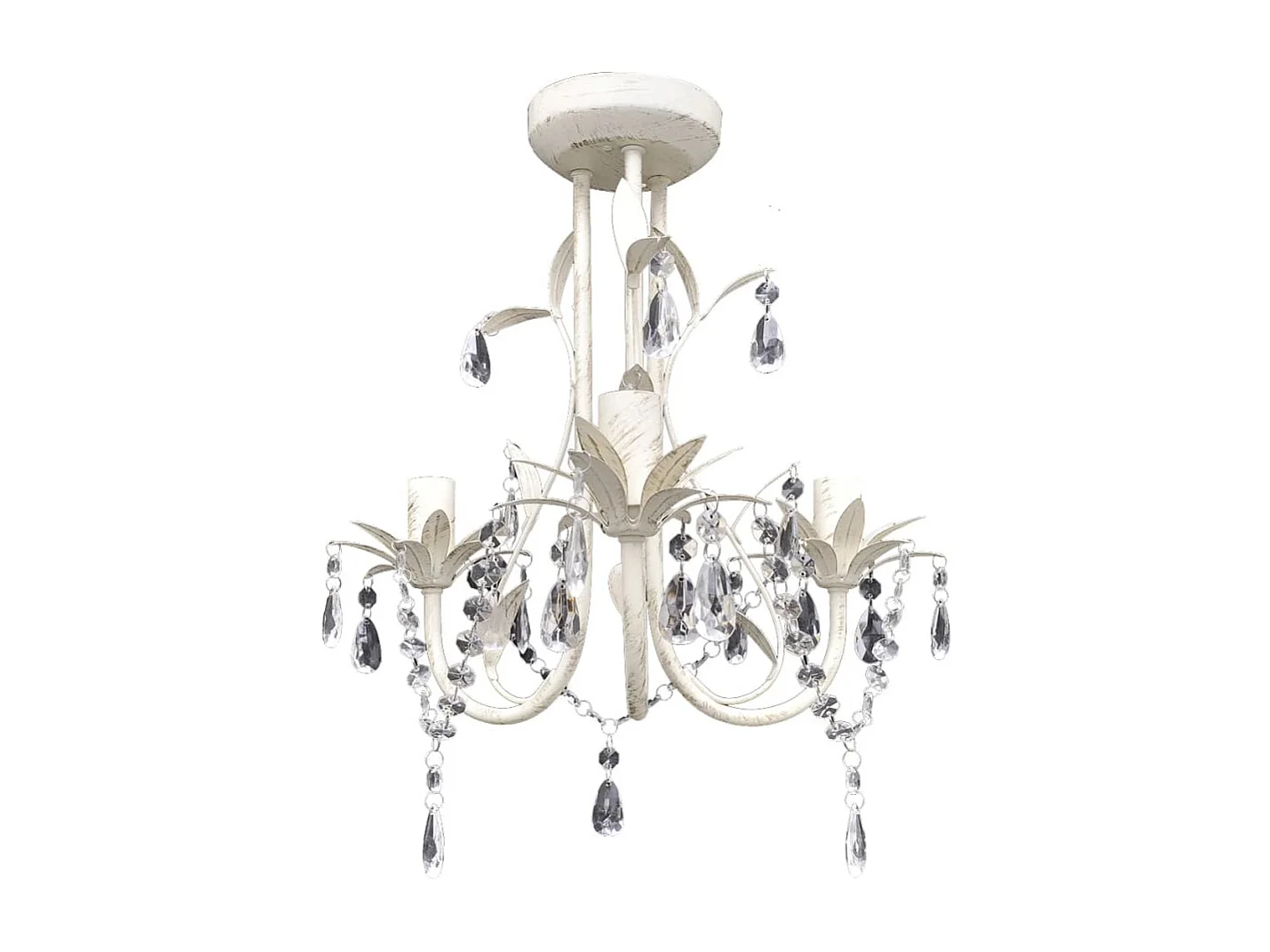 Lustres suspendus à cristaux 4 pcs Blanc élégant FR976785