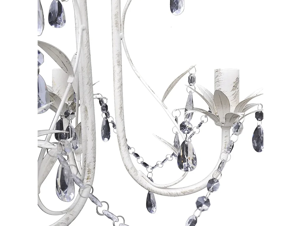 Lustres suspendus à cristaux 4 pcs Blanc élégant FR976785