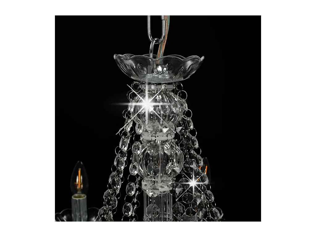 Lustre avec perles Argenté 12 ampoules E14 FR814611