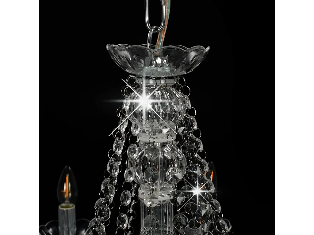 Lustre avec perles Argenté 12 ampoules E14 FR814611