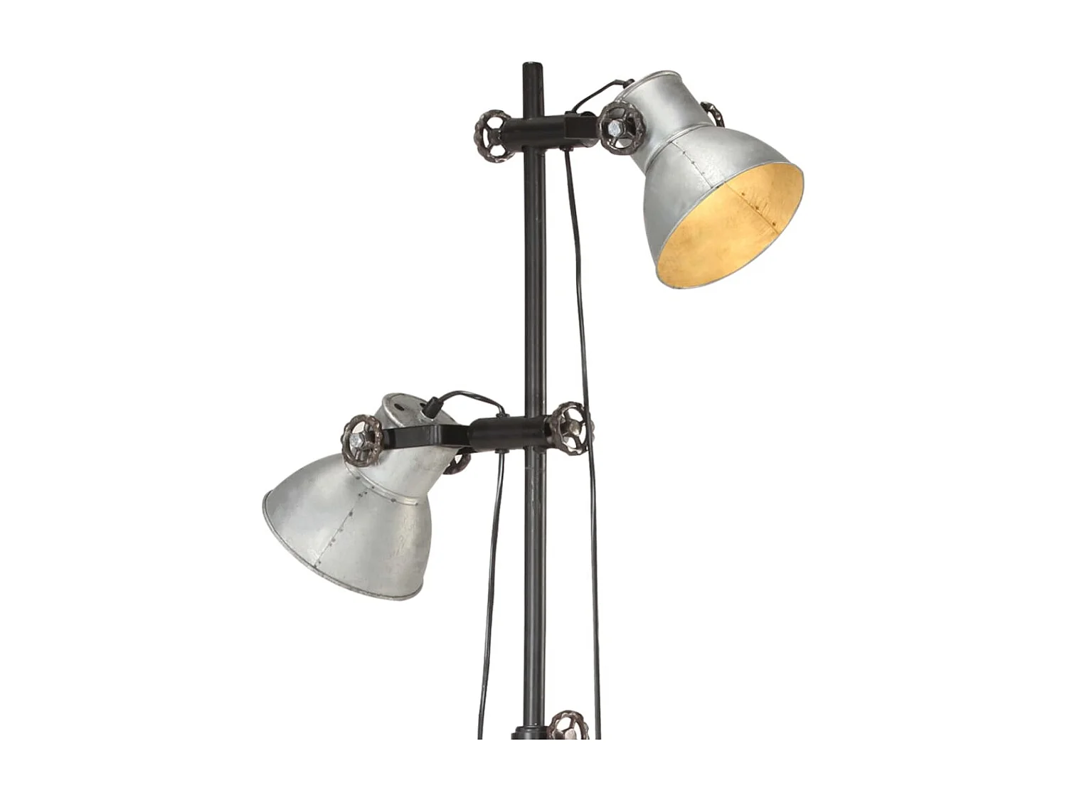 Lampadaire avec 2 abat-jour Argenté E27 Fonte FR782561