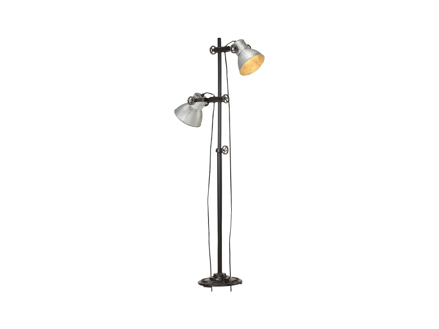 Lampadaire avec 2 abat-jour Argenté E27 Fonte FR782561