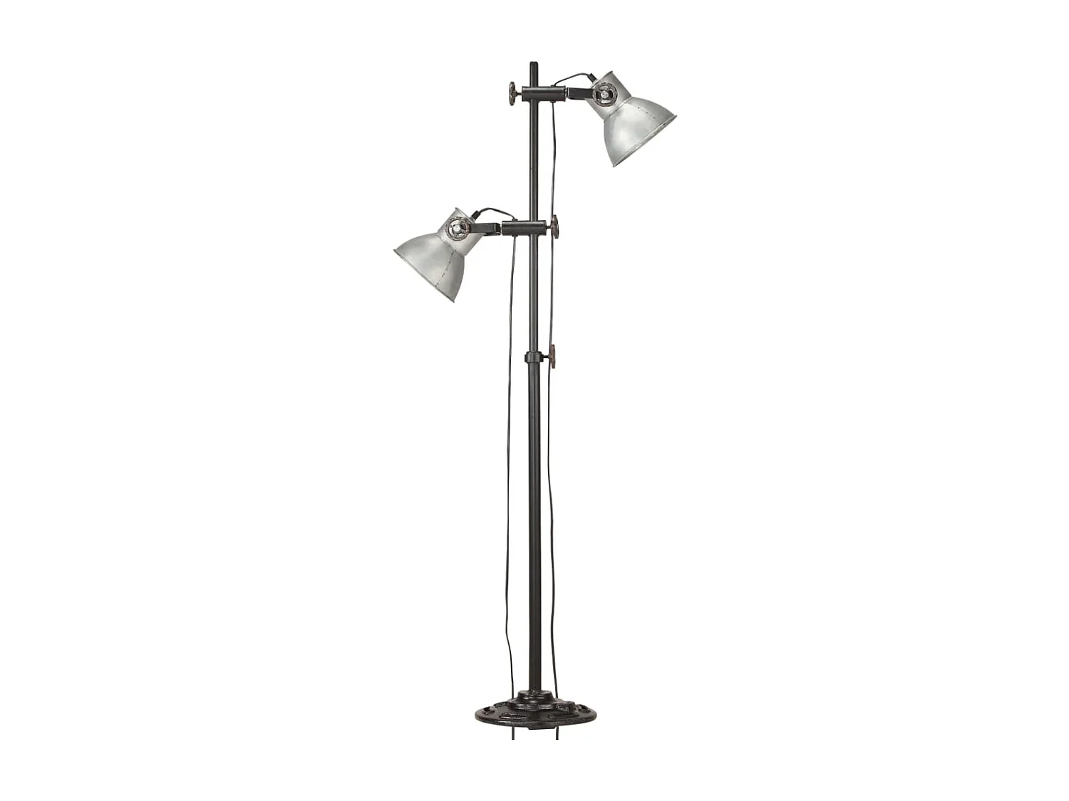Lampadaire avec 2 abat-jour Argenté E27 Fonte FR782561