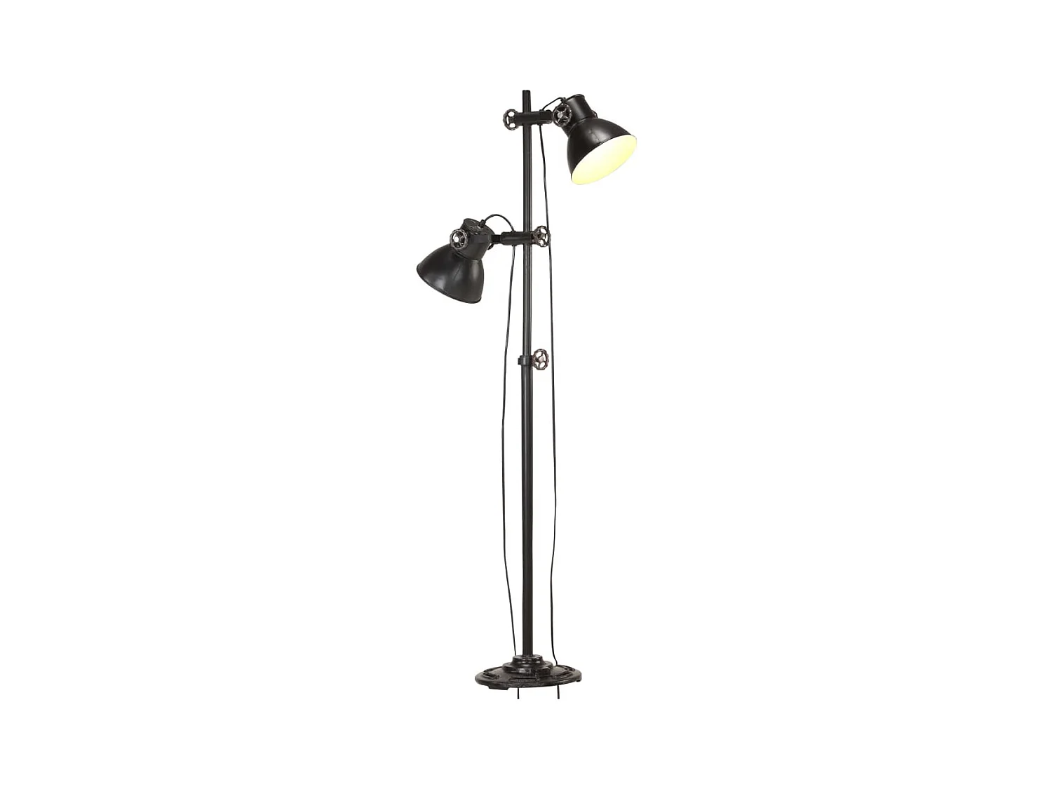 Lampadaire avec 2 abat-jour Noir E27 Fonte FR922839
