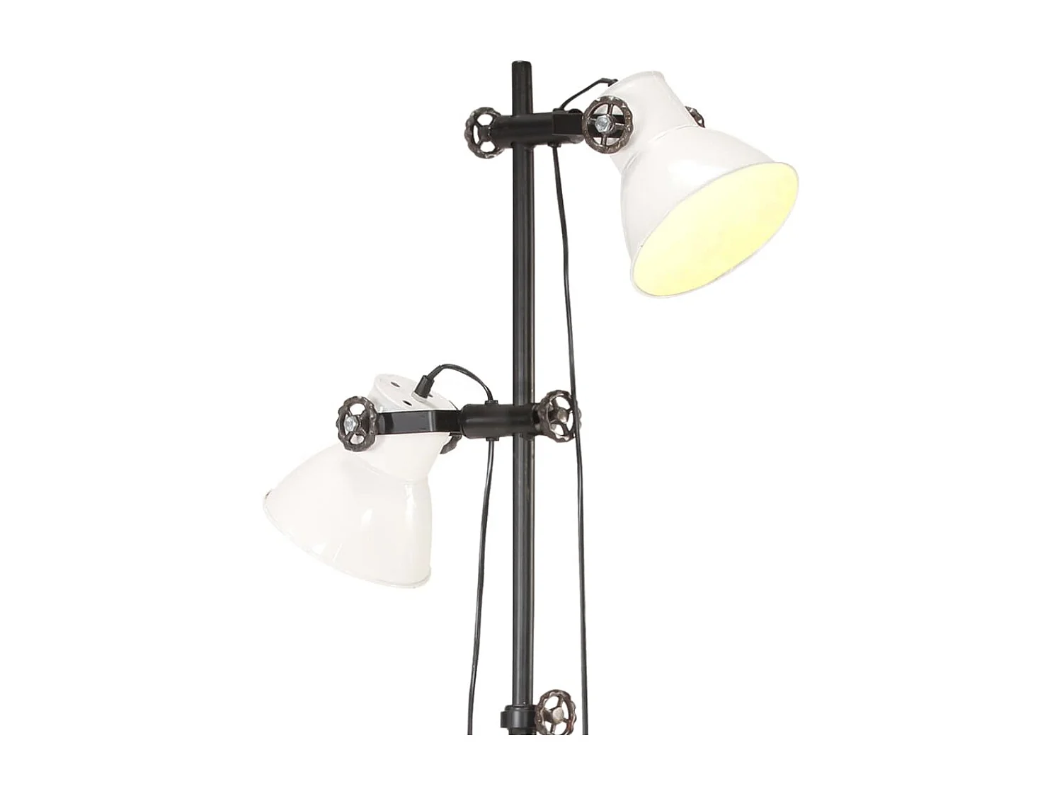 Lampadaire avec 2 abat-jour Blanc E27 Fonte FR430476