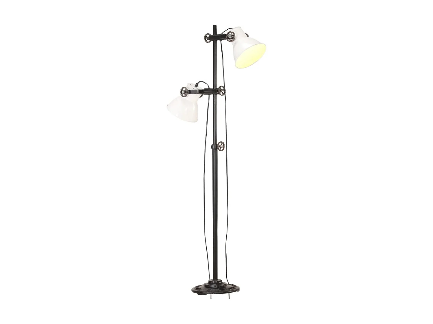 Lampadaire avec 2 abat-jour Blanc E27 Fonte FR430476