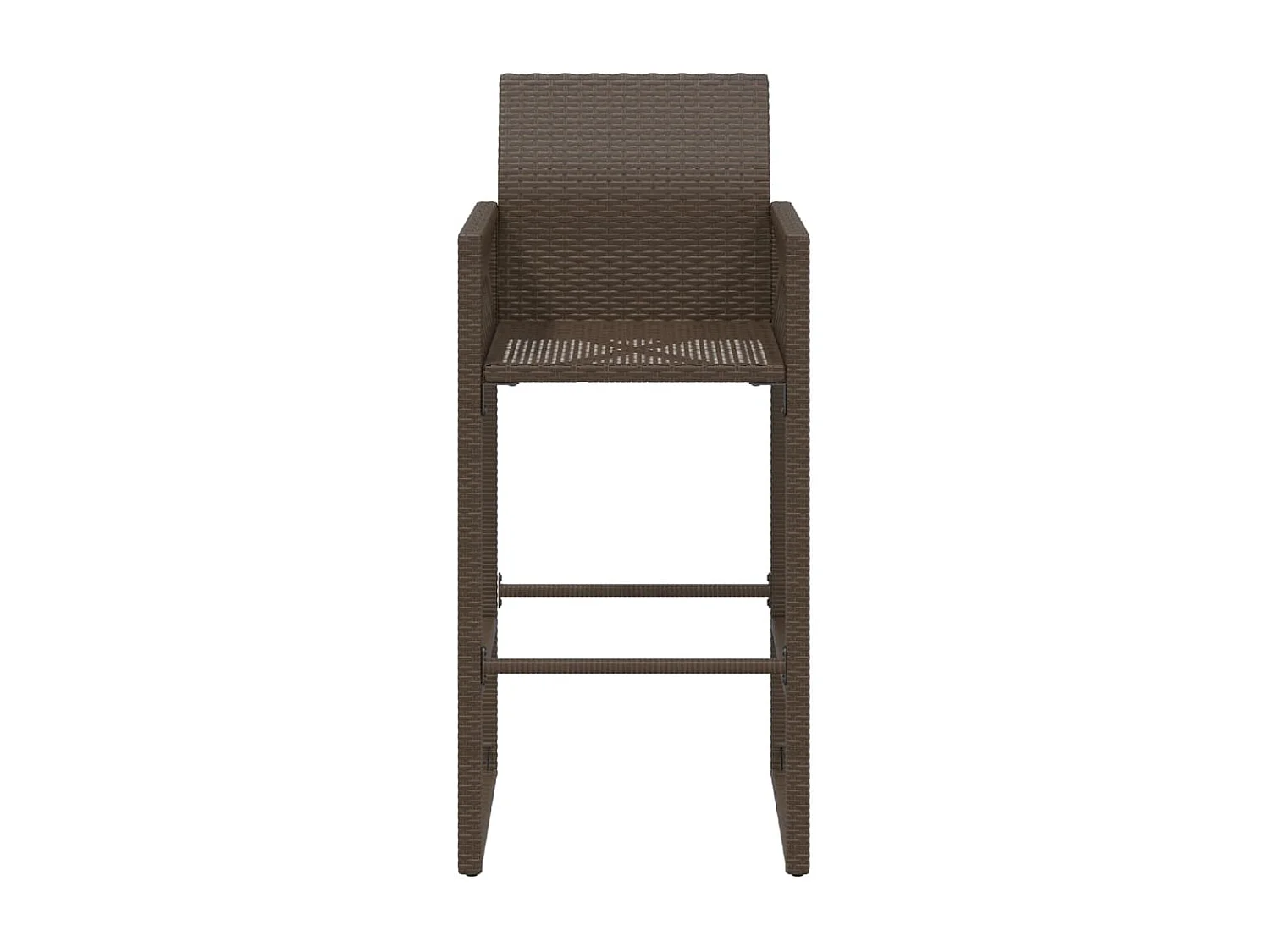 Lot de 2 Tabourets de bar de jardin marron résine tressée FR465861