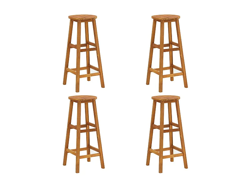 Barkrukken 4 st massief acaciahout BE765003