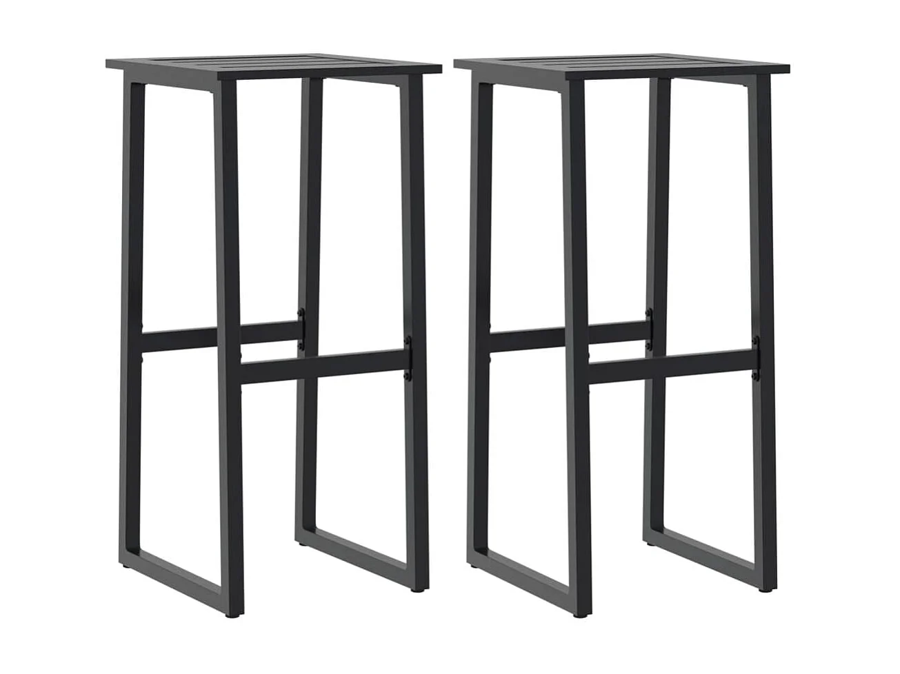 Bancos de bar 2 pcs 38x38x80 cm aço revestido a pó preto PT919288