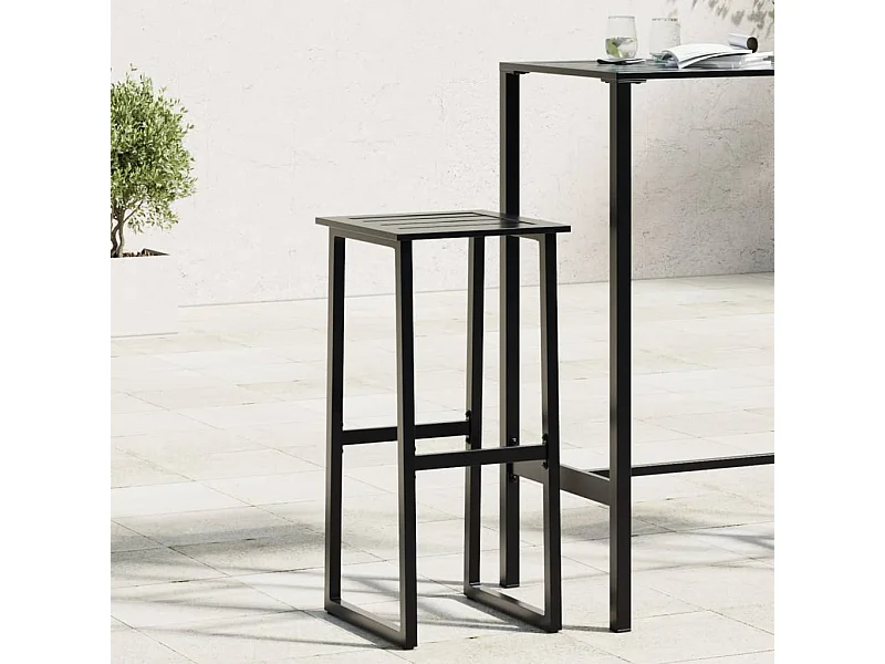 Barkrukken 2 st 38x38x80 cm gepoedercoat staal zwart BE992588