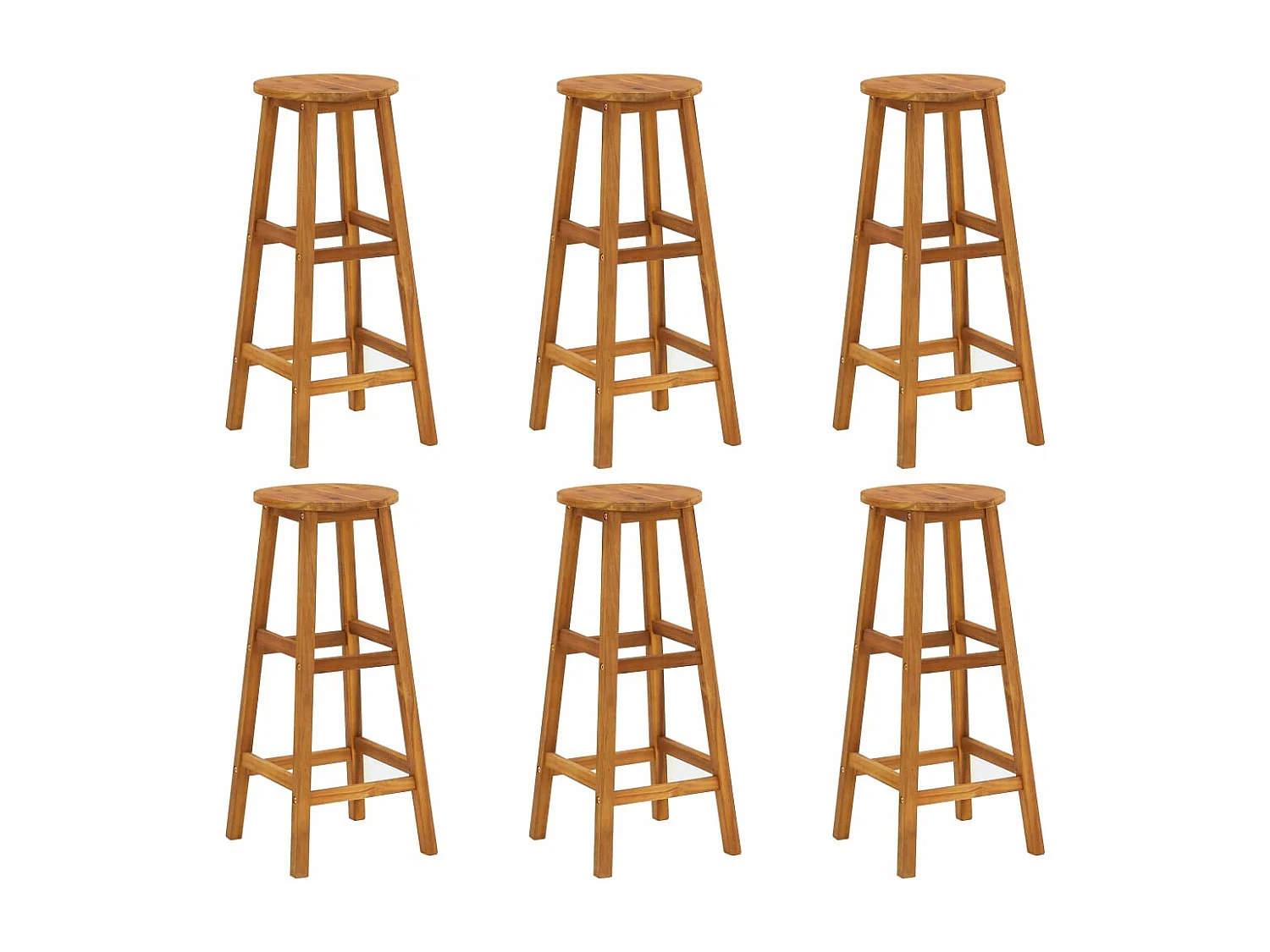 Bancos de bar 6 pcs madeira de acácia maciça PT523934