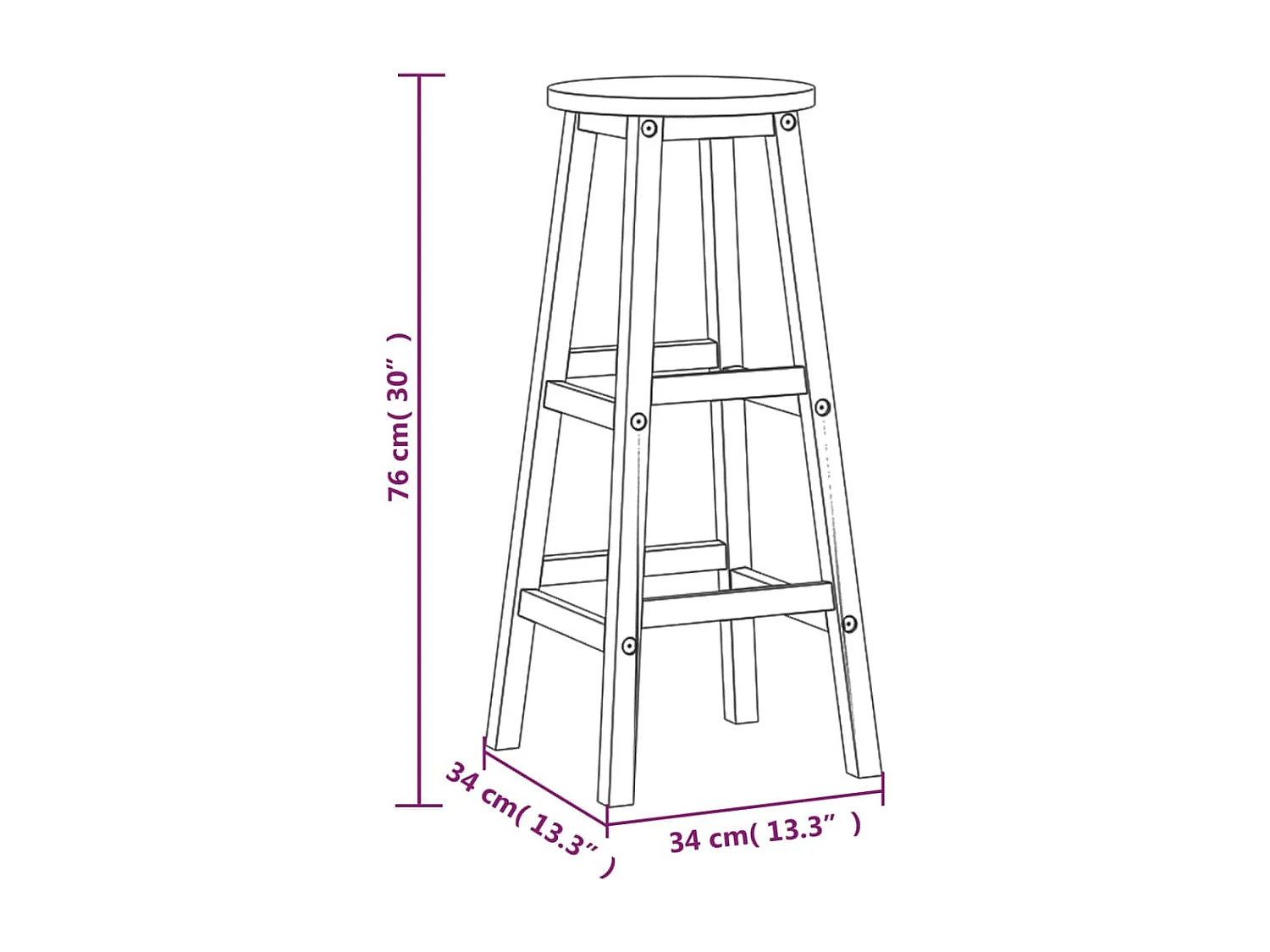 Barkrukken 8 st massief acaciahout BE406588