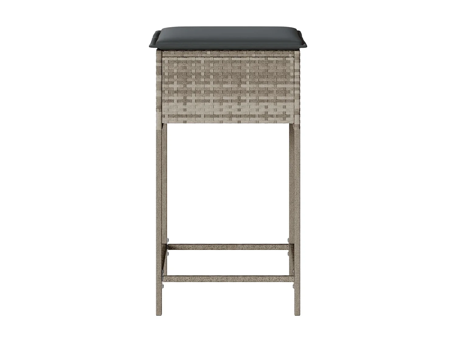 Lot de 2 Tabourets de bar jardin avec coussins gris clair rotin FR484985